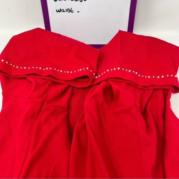 Quacker Factory Red Sequined Beaded Lighthouse Sailboat 3/4 Sleeve Cotton Top 1X - Picture 9 of 12